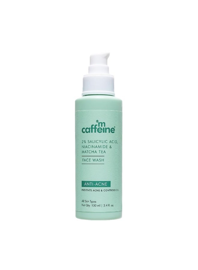 mcaffeine 2% Salicylic Acid Niacinamide & Matcha Tea Face Wash|Anti Acne Cleanser For Pimples|Suitable For Acne Prone & Oily Skin|Fights 99% Bacteria|Sulphate Free Face Wash For Women And Men-100 Ml - Image 1